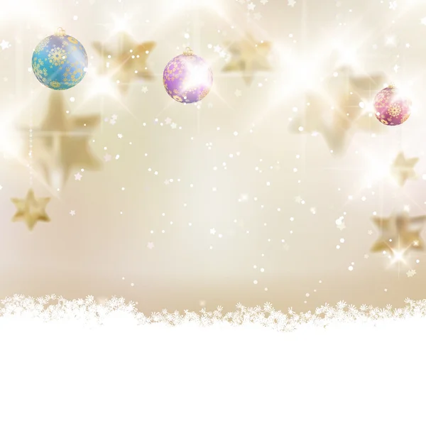Luci d'oro e stelle sfondo di Natale . — Vettoriale Stock