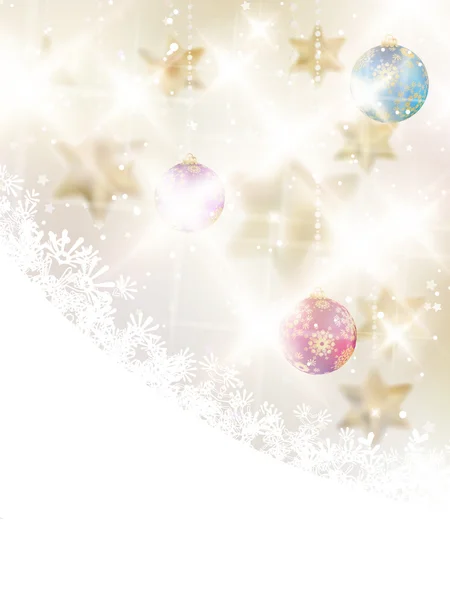 Золотые огни и звезды Рождественский фон . — стоковый вектор