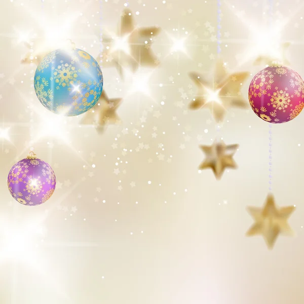 Christmas background with baubles. — Stock Vector