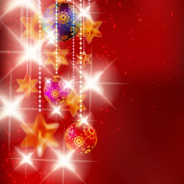 Christmas background with baubles. — Stock Vector