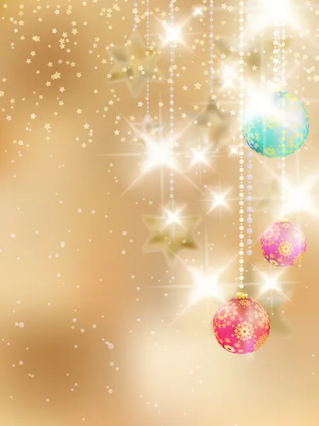 Altın yıldızlar ve ışıklar Noel arka plan.