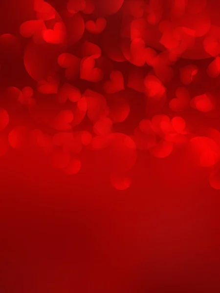 Блестящие сердца боке свет День Святого Валентина . — стоковый вектор