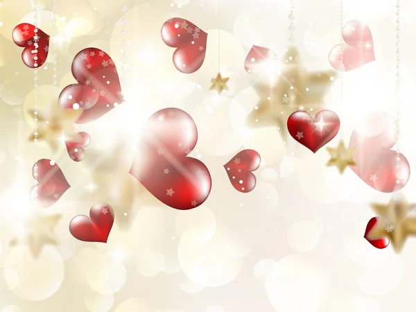Coeurs brillants bokeh lumière Saint Valentin. SPE 10 — Image vectorielle