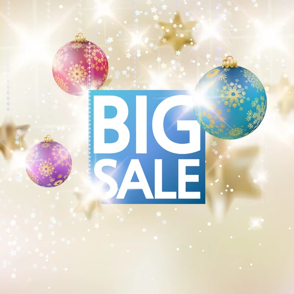 Christmas sale template with gold stars. — ストックベクタ
