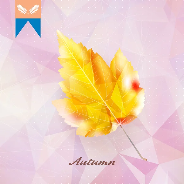 Autumnal leaf background made of triangles. — Stock Vector