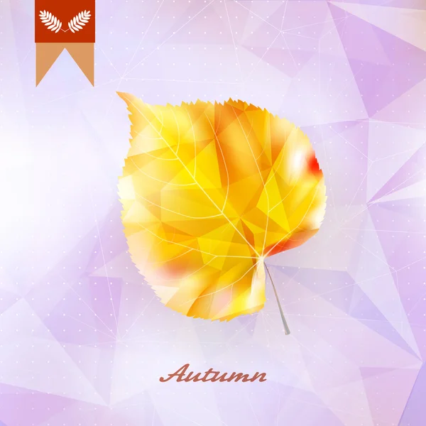 Autumnal leaf background made of triangles. — Stock Vector