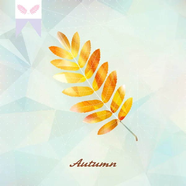 Autumnal leaf background made of triangles. — Stock Vector