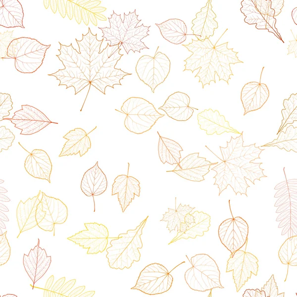 Seamless autumn leaves pattern template. — Stock Vector
