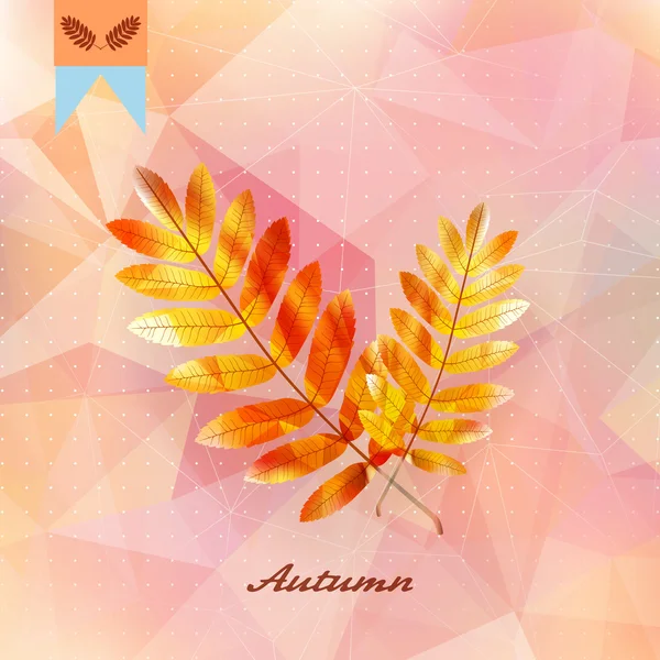 Autumnal leaf background made of triangles. — Stock Vector