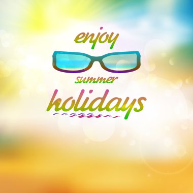 Yaz gökyüzü güneş güneş gözlüğü takıyor.