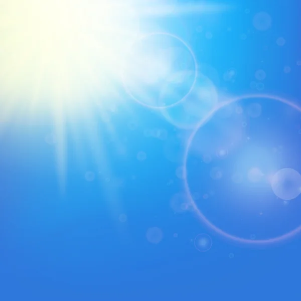 Zon met lens flare sjabloon — Stockvector