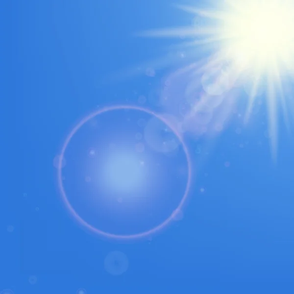 Sonne mit Linsenschlagschablone — Stockvektor