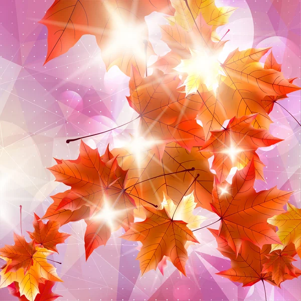 Abstract autumn illustration with maple Leaves. — Stock Vector