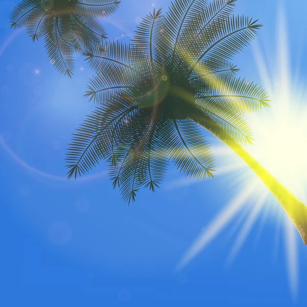 Ciel bleu avec fond de soleil d'été . — Image vectorielle