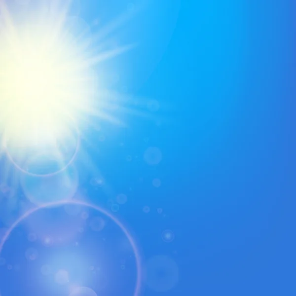 Sole con modello di brillamento della lente — Vettoriale Stock