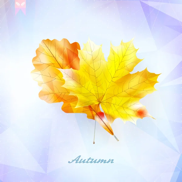 Autumnal leaf background made of triangles. — Stock Vector