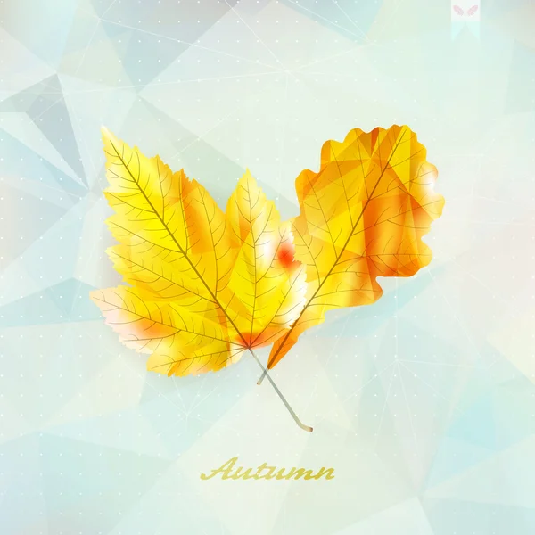 Autumnal leaf background made of triangles. — Stock Vector