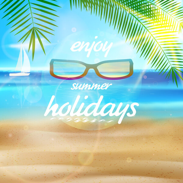 Плакат с видом на море в солнечных очках
.