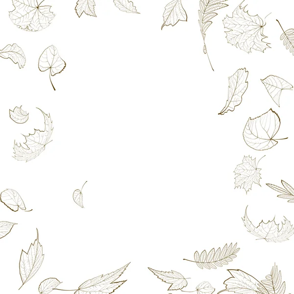 Podzim listí kostry podzimní šablony návrhu. — Stockový vektor