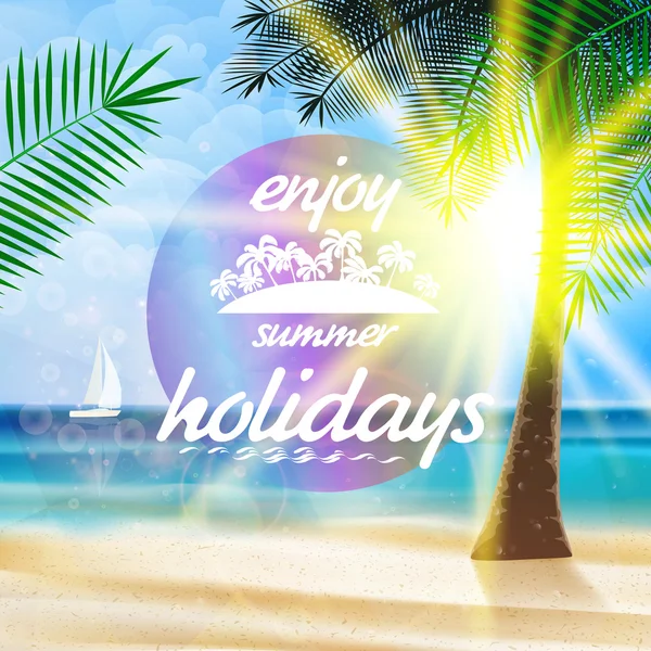 Summer typography holidays template. — Stock Vector