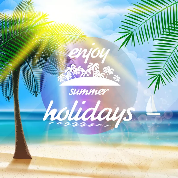 Summer typography holidays template. — Stock Vector