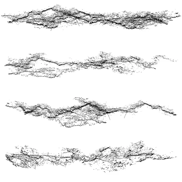 一連のグランジ テクスチャを黒と白の傷. — ストックベクタ