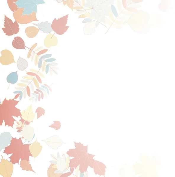 Autumn leaves falling and spinning on white. — Stock Vector