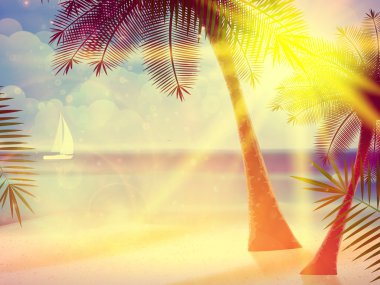 tropikal Beach VINTAGE poster.