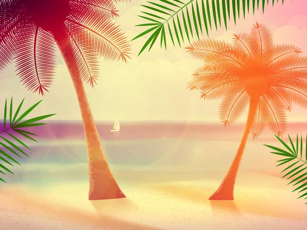 Vintage plakát-tropical Beach. — Stock Vector