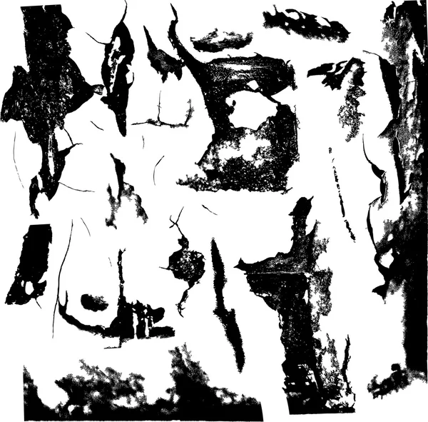 Ensemble de textures grunge Grattures noir et blanc . — Image vectorielle