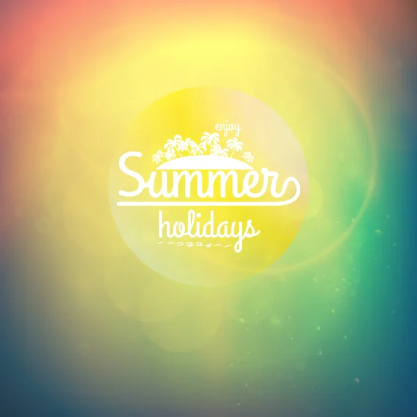 Summer holidays sunset with defocused lights. — Stock Vector
