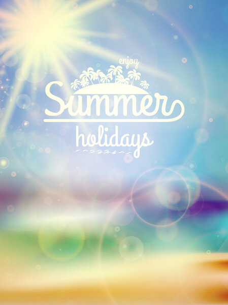 Summer holidays typography background.