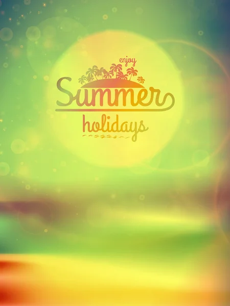 Summer holidays typography background. — Stock Vector