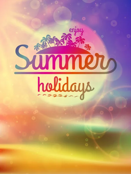 Summer holidays typography background. — Stock Vector