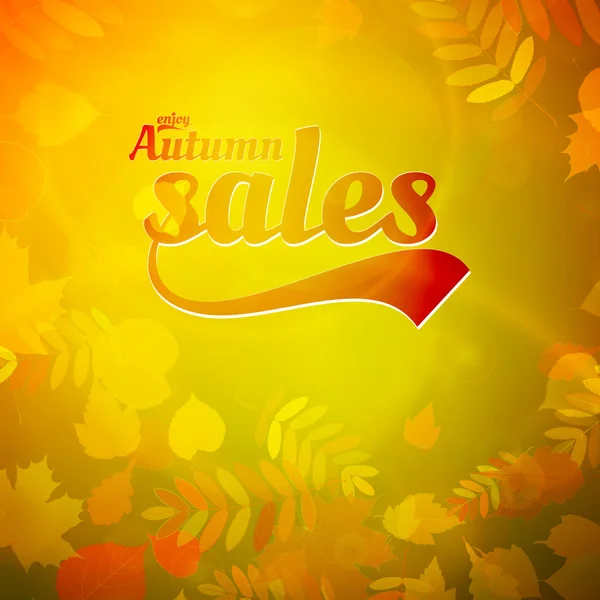 Herfst verkoop ontwerpsjabloon. — Stockvector
