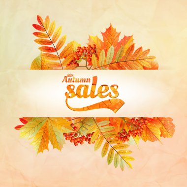 sonbahar Satılık poster ile eski bir kağıt üzerinde kalıyor