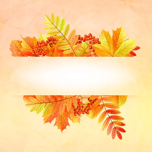 Herbst abstrakten Hintergrund mit bunten Blättern. — Stockvektor