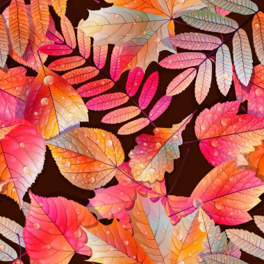 renk örneğini hazır detaylı kesintisiz ıslak yapraklar.