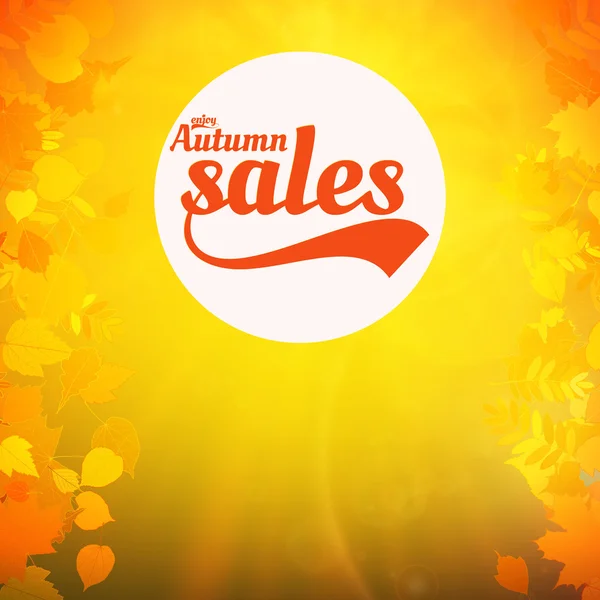 Autumn sale realistic Leaves typography poster. — Stock Vector