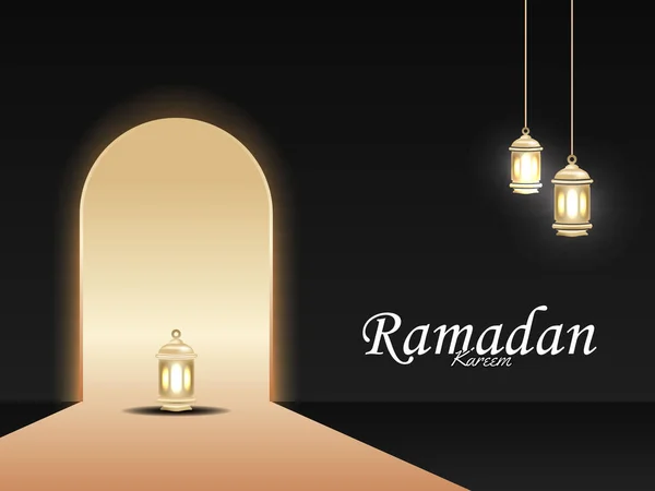 Pencereden Işık Yansıyor Ramazan Ayı Veya Ramazan Ayı Için Süs — Stok Vektör