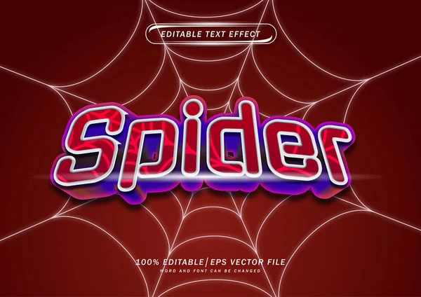 Spider Efecto Editable Texto — Vector de stock