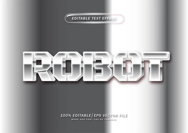 3Dロボットテキスト クロム色と編集可能な効果 — ストックベクタ