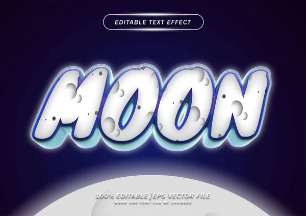 Luna Texto Estilo Editable Efecto — Vector de stock