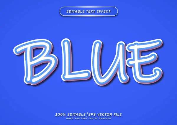 Blue Cartoon Text Style Editable Effect — Stock Vector