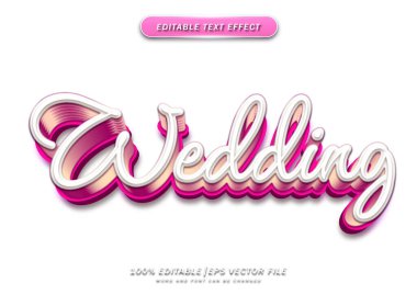 Düğün metni düzenlenebilir efekti