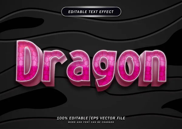 Dragón Efecto Editable Texto — Vector de stock