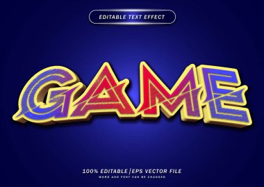 3d oyun düzenlenebilir metin efekti 