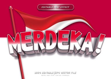 Endonezya 'nın bağımsızlık günü düzenlenebilir metin efekti