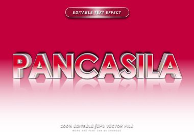 Endonezya 'nın bağımsızlık günü. Pancasila düzenlenebilir metin efekti