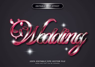 Zarif düğün düzenlenebilir metin efekti